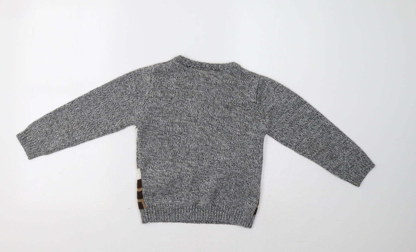F&F Girls Grey   Pullover Jumper Size 6-7 Years  - Christmas Jumper