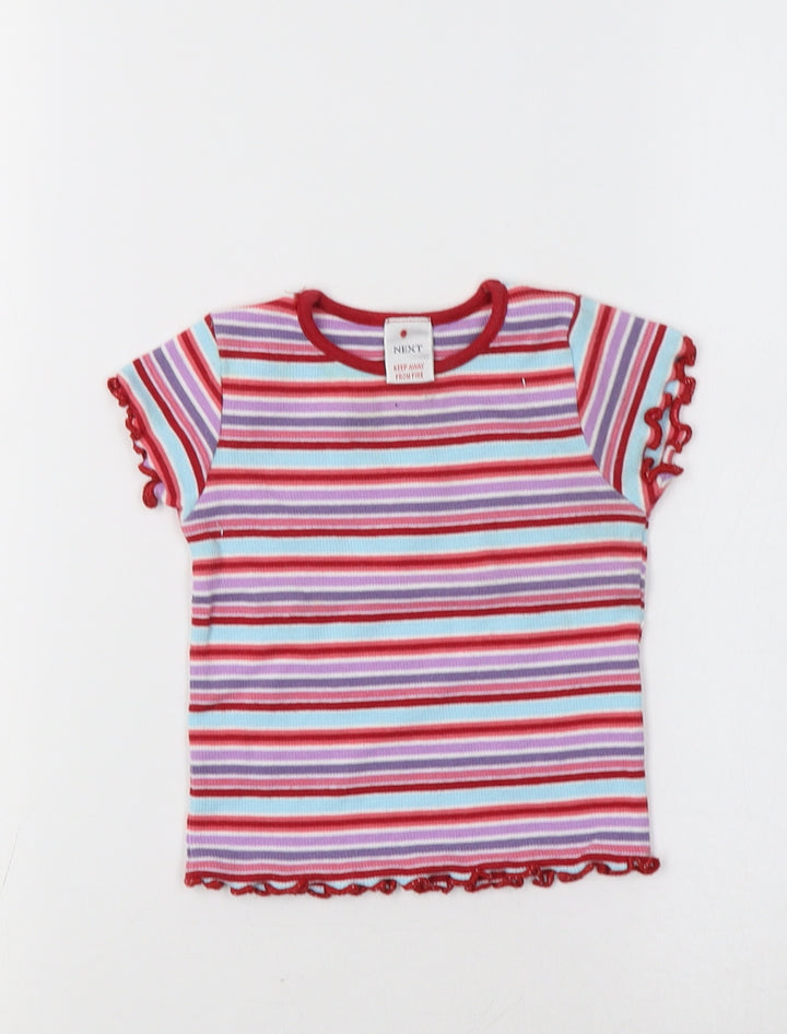 NEXT Baby Multicoloured Striped Basic T-Shirt Size 6-9 Months