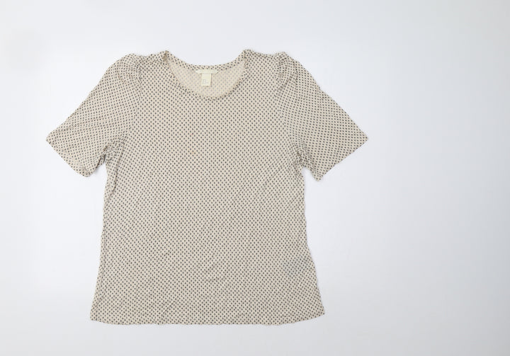 H&M Womens Beige Geometric  Basic Blouse Size M