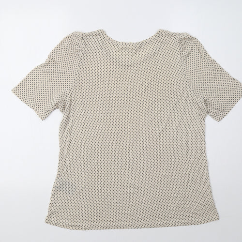 H&M Womens Beige Geometric  Basic Blouse Size M
