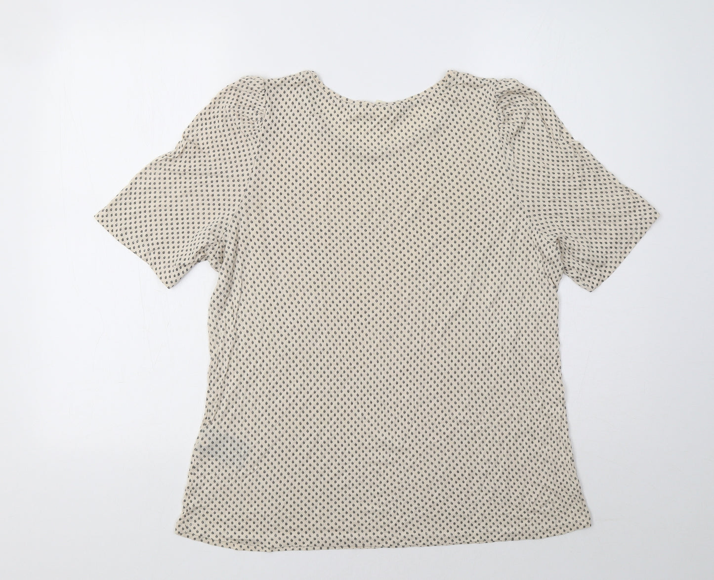 H&M Womens Beige Geometric  Basic Blouse Size M