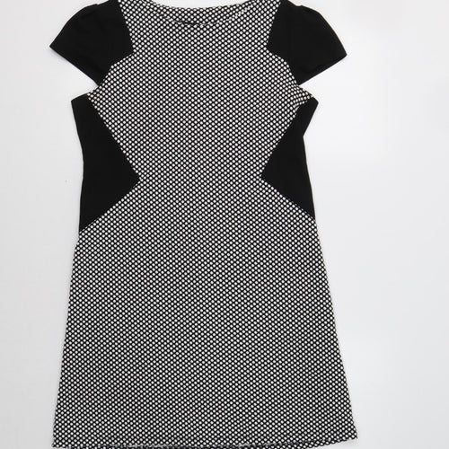Dorothy Perkins Womens Black Polka Dot  A-Line  Size 10