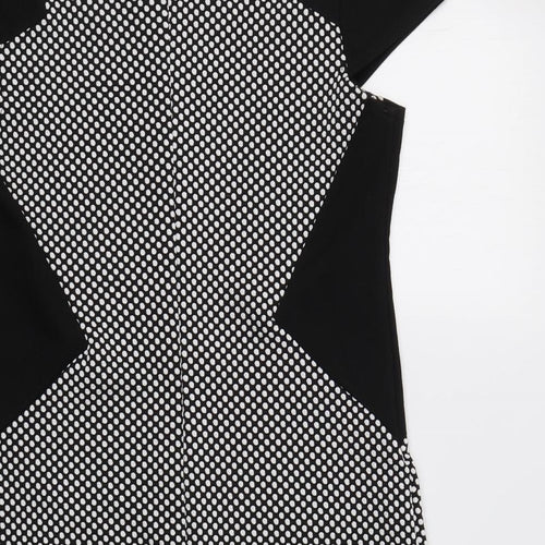 Dorothy Perkins Womens Black Polka Dot  A-Line  Size 10