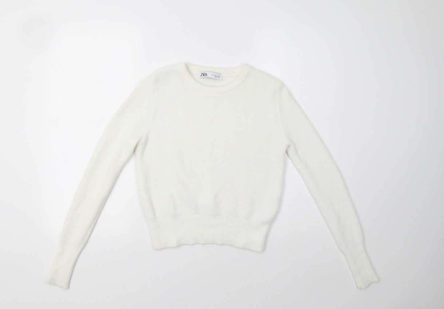 Zara Womens White   Pullover Jumper Size S