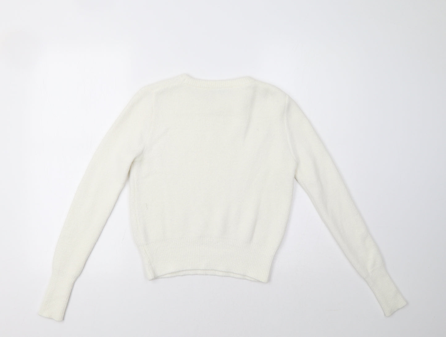 Zara Womens White   Pullover Jumper Size S