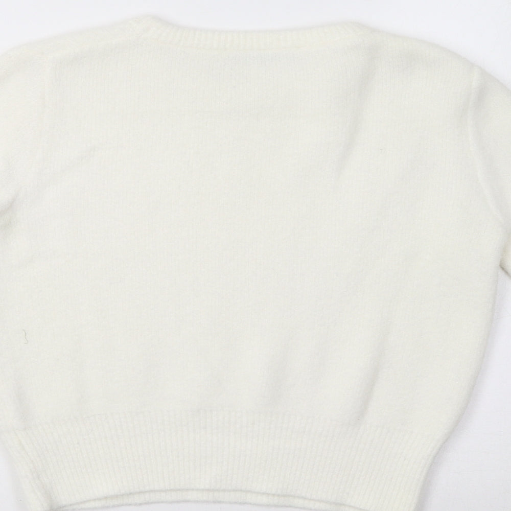 Zara Womens White   Pullover Jumper Size S