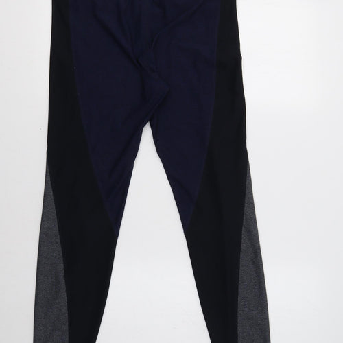 H&M Womens Blue Striped  Compression Leggings Size M L27 in