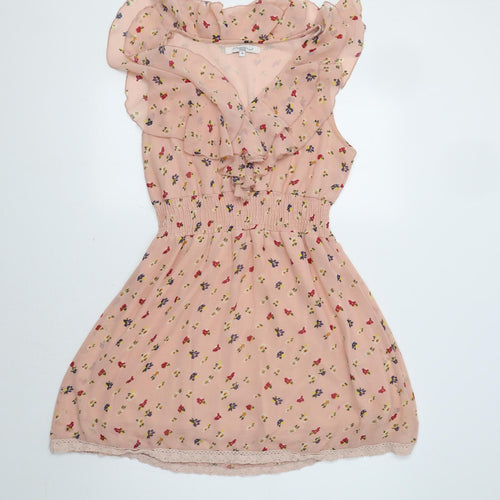 New Look Womens Pink Floral  Fit & Flare  Size 10