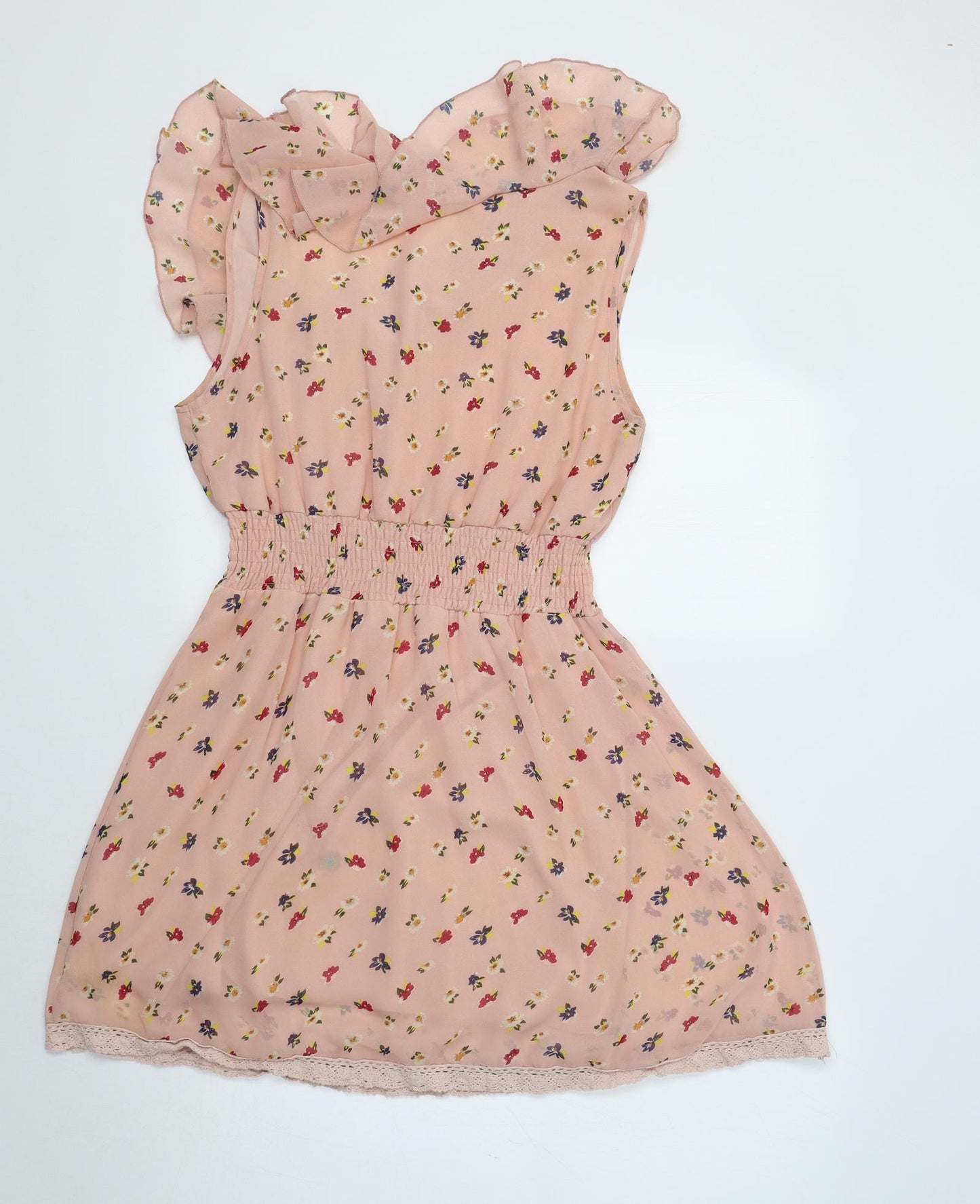 New Look Womens Pink Floral  Fit & Flare  Size 10