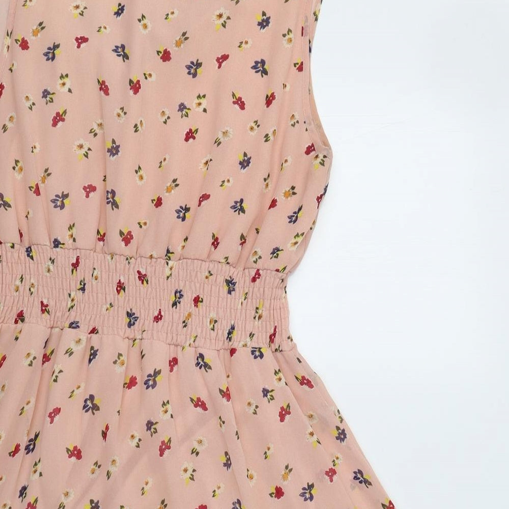 New Look Womens Pink Floral  Fit & Flare  Size 10