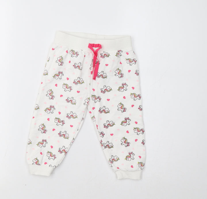 Ergee Baby White Geometric Pyjama Pants Size 12-18 Months - Unicorn Print