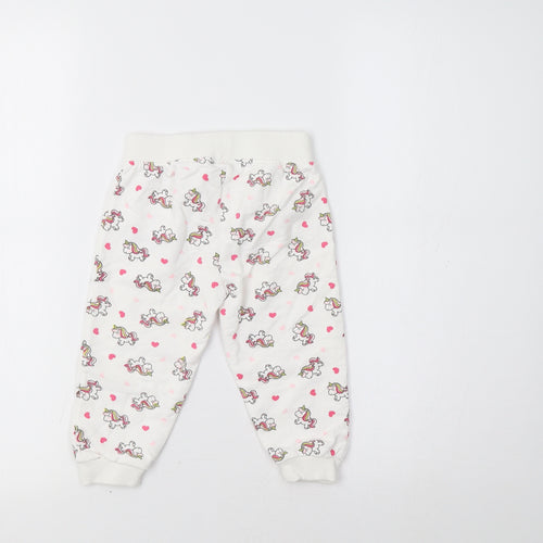 Ergee Baby White Geometric   Pyjama Pants Size 12-18 Months  - Unicorn Print
