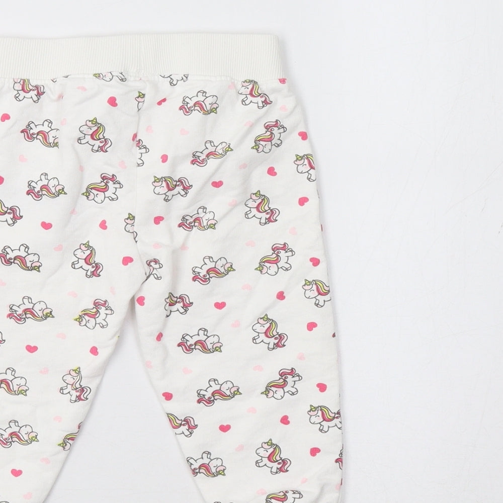 Ergee Baby White Geometric   Pyjama Pants Size 12-18 Months  - Unicorn Print