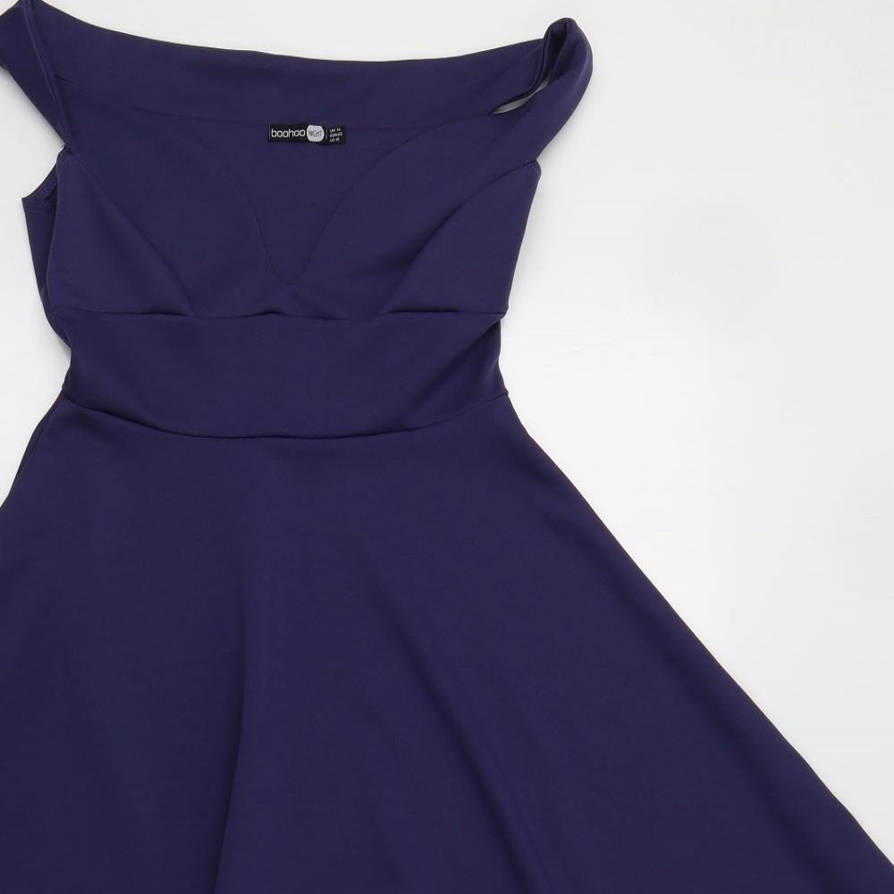 Boohoo Womens Purple   Fit & Flare  Size 14