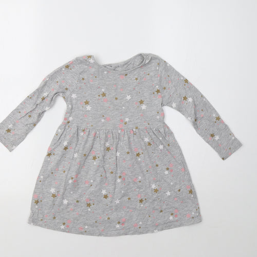 Matalan Girls Grey   Fit & Flare  Size 5 Years  - Star Print