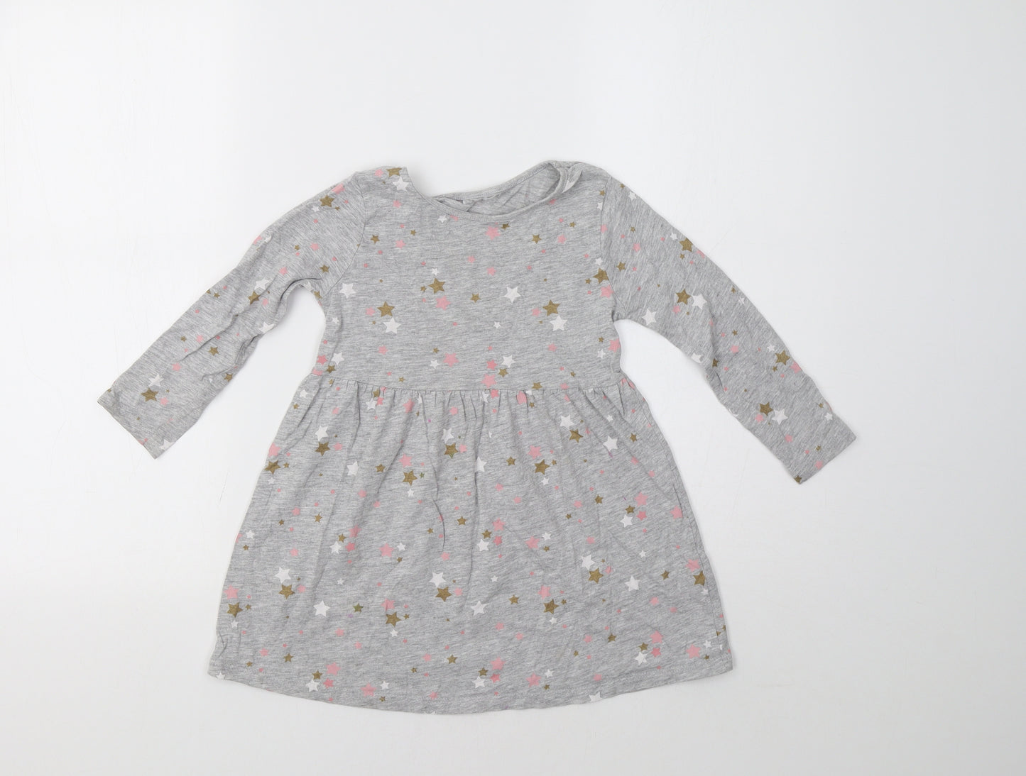 Matalan Girls Grey   Fit & Flare  Size 5 Years  - Star Print