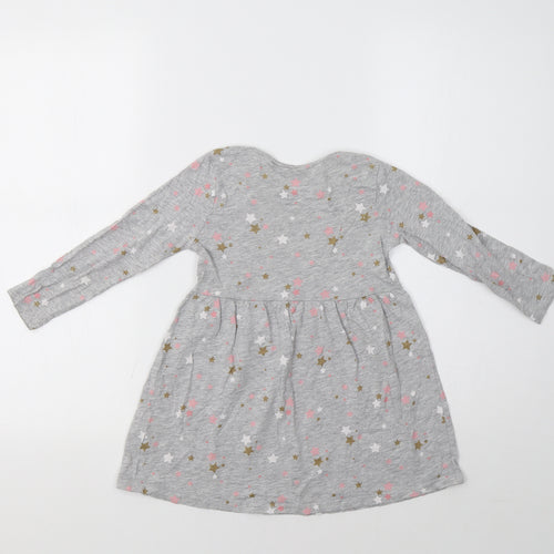 Matalan Girls Grey   Fit & Flare  Size 5 Years  - Star Print