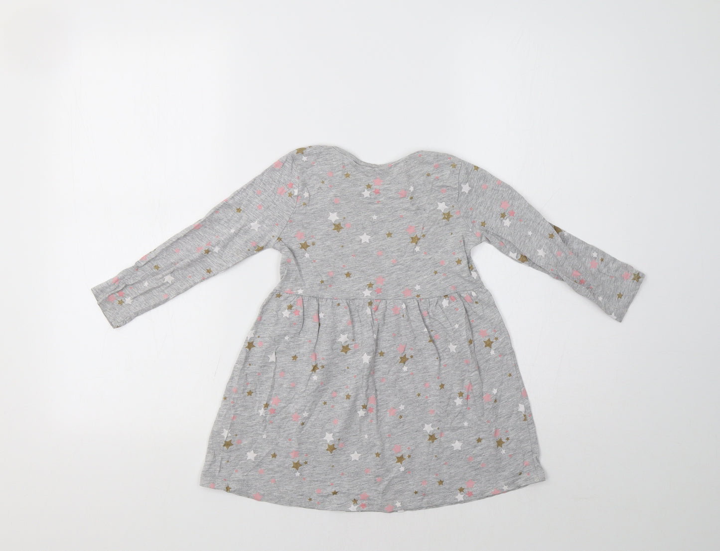 Matalan Girls Grey   Fit & Flare  Size 5 Years  - Star Print