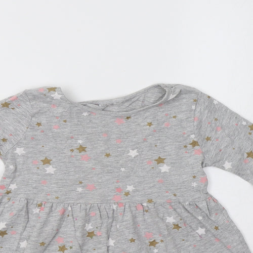 Matalan Girls Grey   Fit & Flare  Size 5 Years  - Star Print