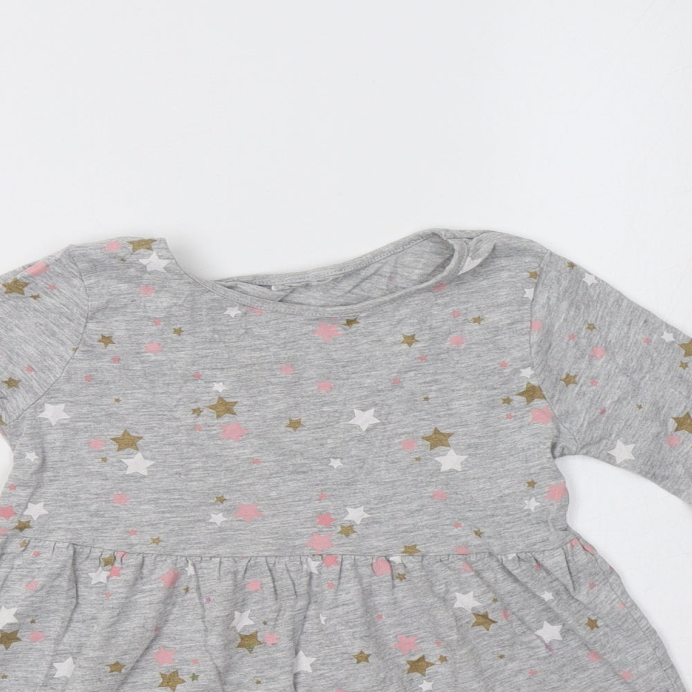 Matalan Girls Grey   Fit & Flare  Size 5 Years  - Star Print