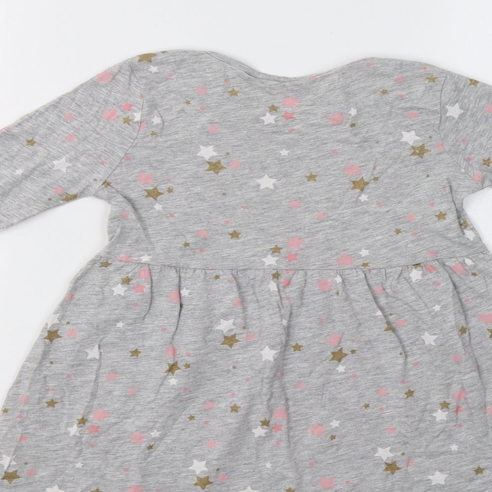 Matalan Girls Grey   Fit & Flare  Size 5 Years  - Star Print