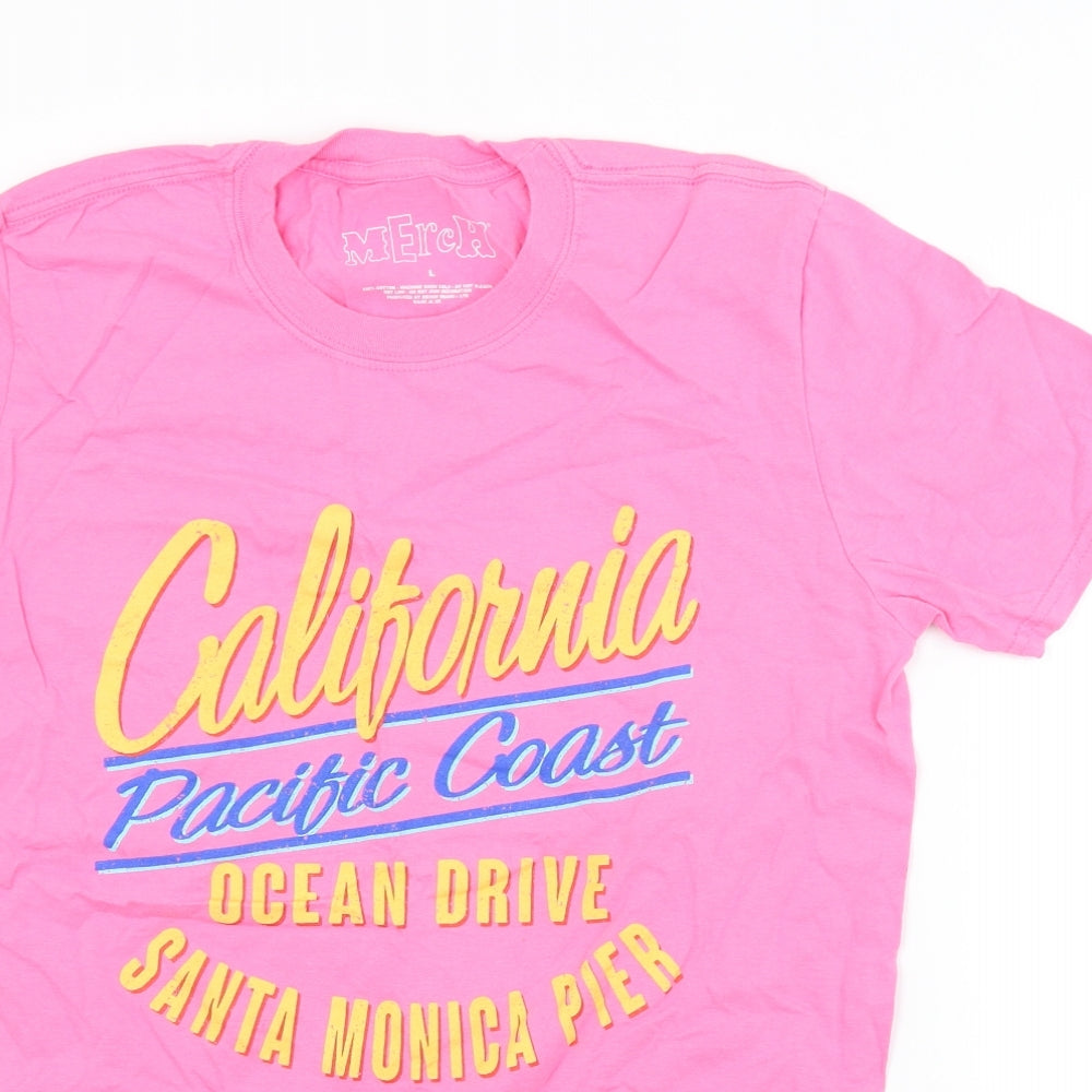 Preworn Mens Pink    T-Shirt Size L