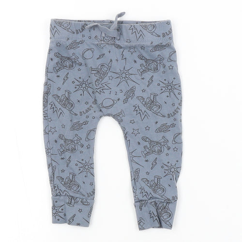George Baby Blue Geometric  Jogger Trousers Size 3-6 Months