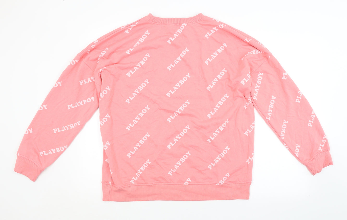 Missguided Womens Pink Striped  Pullover Sweatshirt Size 14  - PLAYBOY