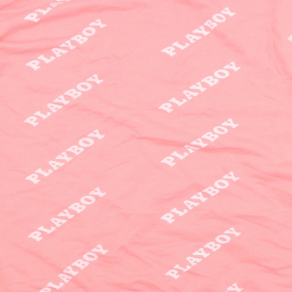 Missguided Womens Pink Striped  Pullover Sweatshirt Size 14  - PLAYBOY