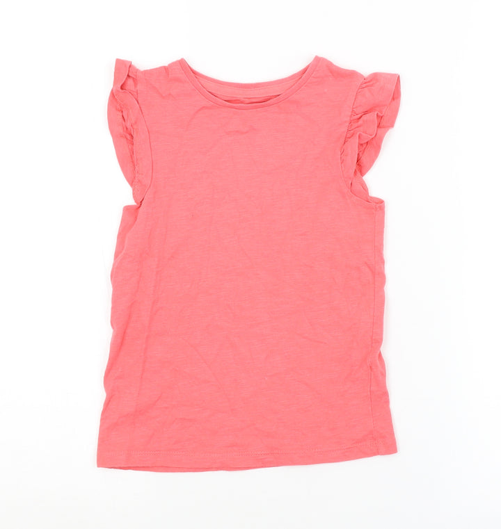 F&F Girls Red   Basic T-Shirt Size 5-6 Years