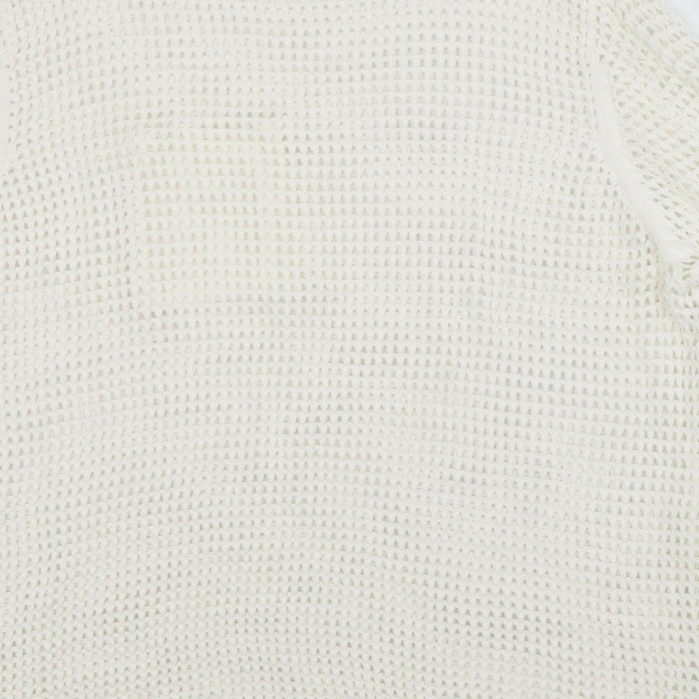 NEXT Womens White Check  Pullover Jumper Size XL
