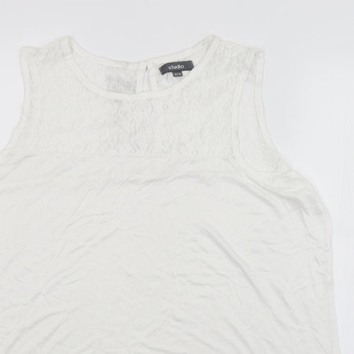 Studio Womens White   Basic Blouse Size 16