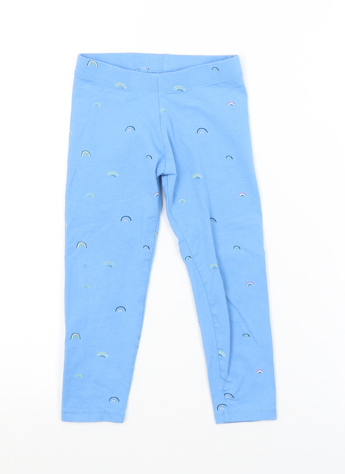 M&S Girls Blue Spotted  Jogger Trousers Size 2-3 Years
