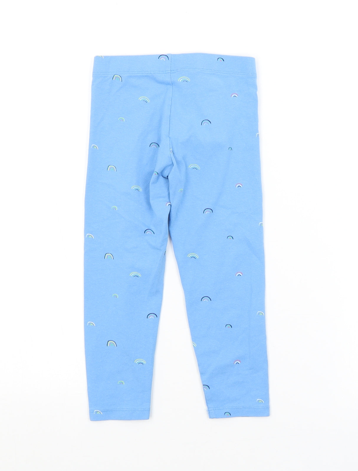 M&S Girls Blue Spotted  Jogger Trousers Size 2-3 Years