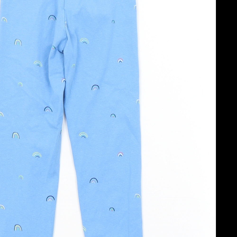M&S Girls Blue Spotted  Jogger Trousers Size 2-3 Years