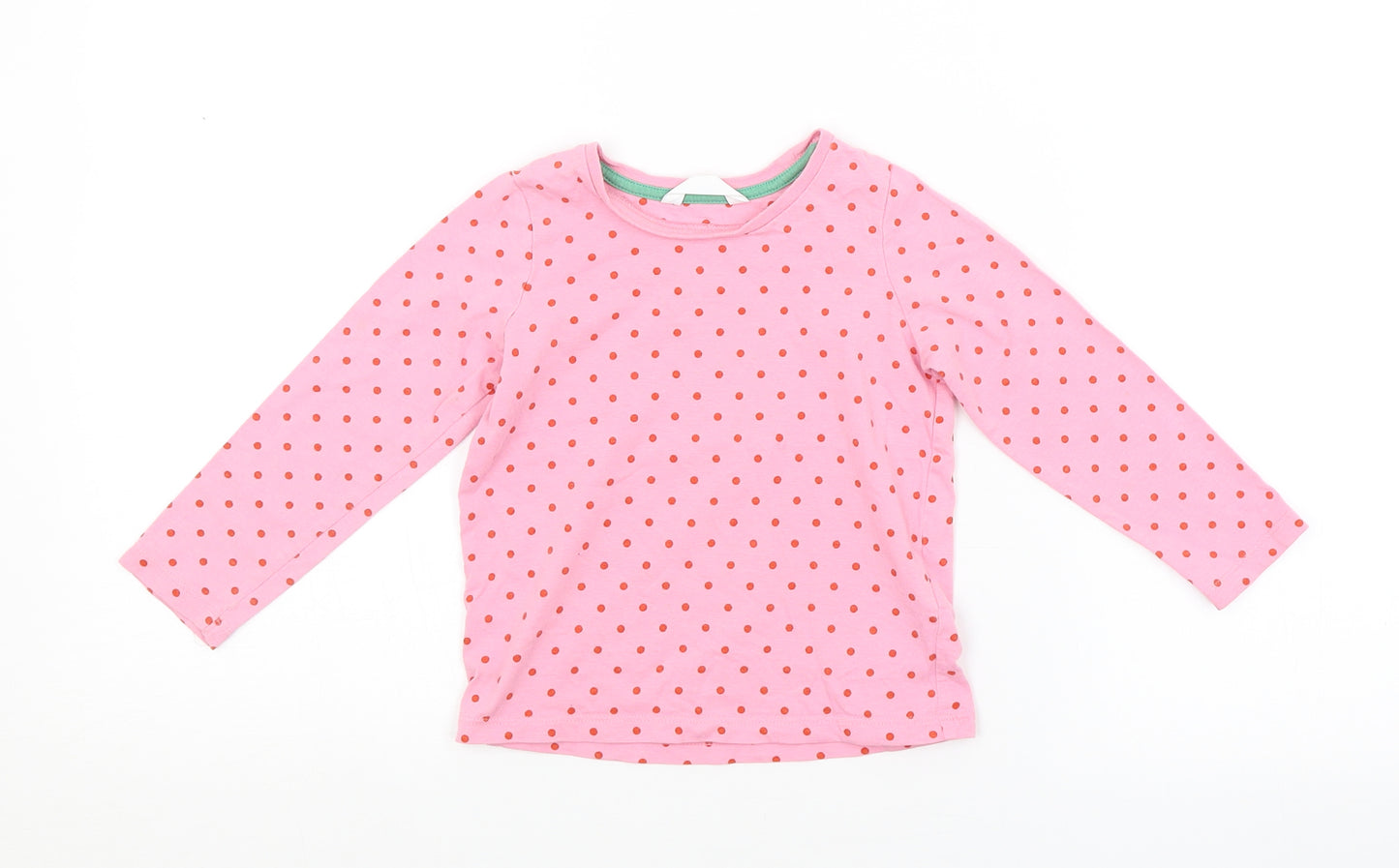 M&S Girls Pink Spotted  Basic T-Shirt Size 2-3 Years