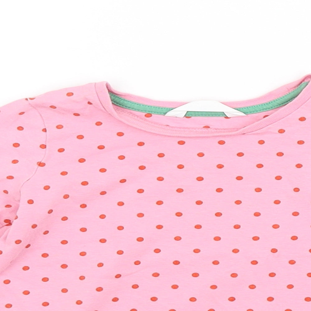 M&S Girls Pink Spotted  Basic T-Shirt Size 2-3 Years