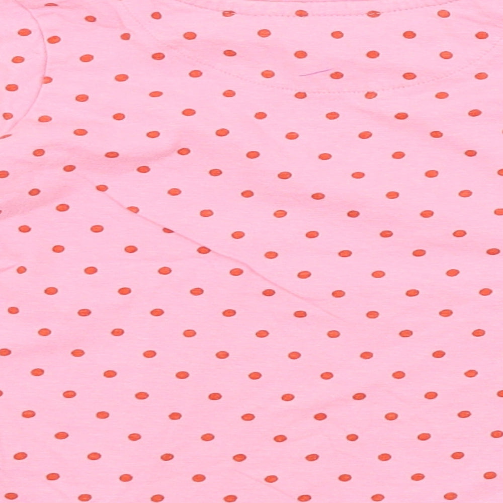 M&S Girls Pink Spotted  Basic T-Shirt Size 2-3 Years