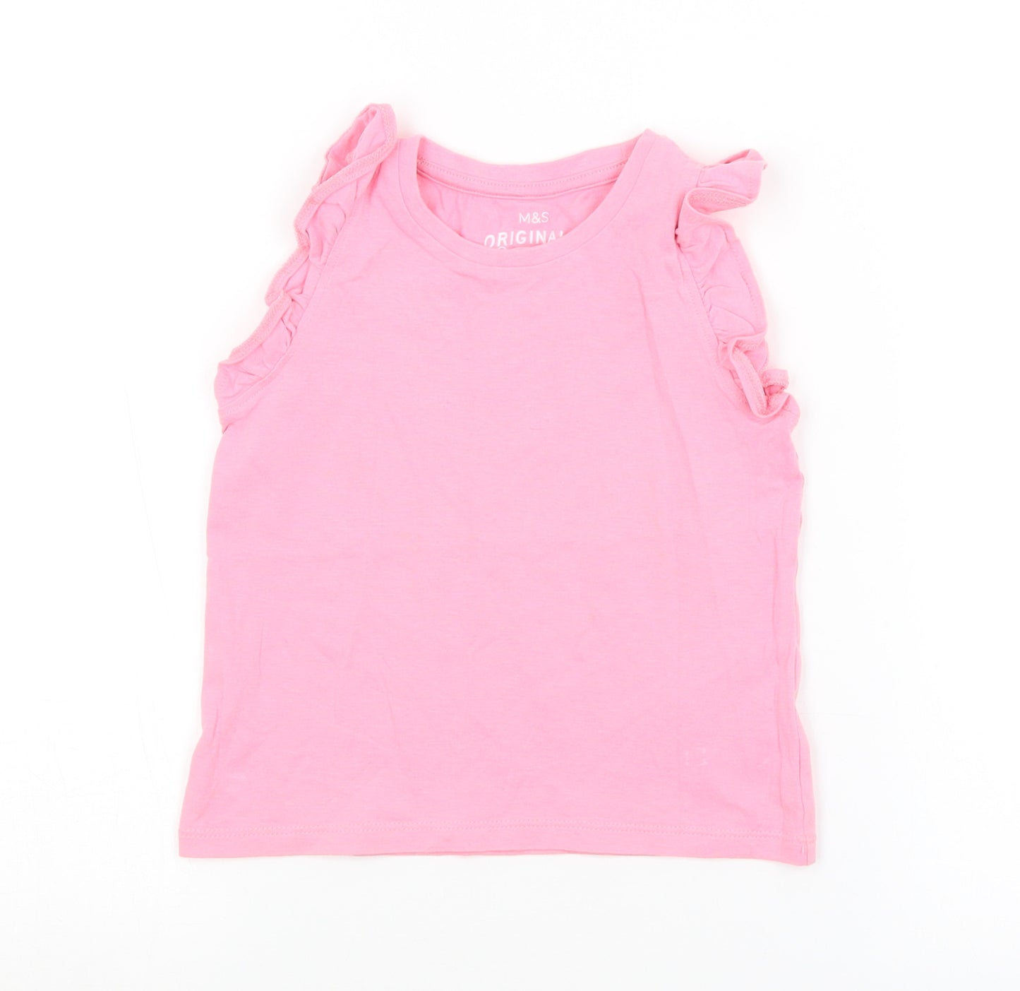 M&S Girls Pink   Basic Tank Size 2-3 Years