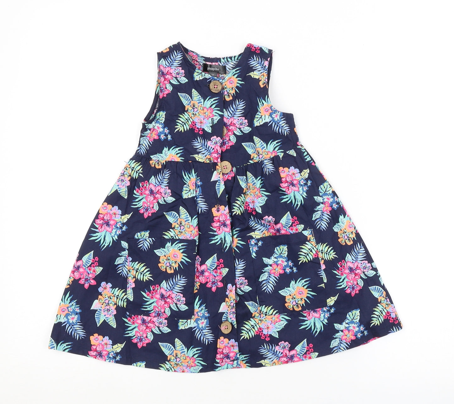 PICAPINO Girls Multicoloured Floral  A-Line  Size 3 Years