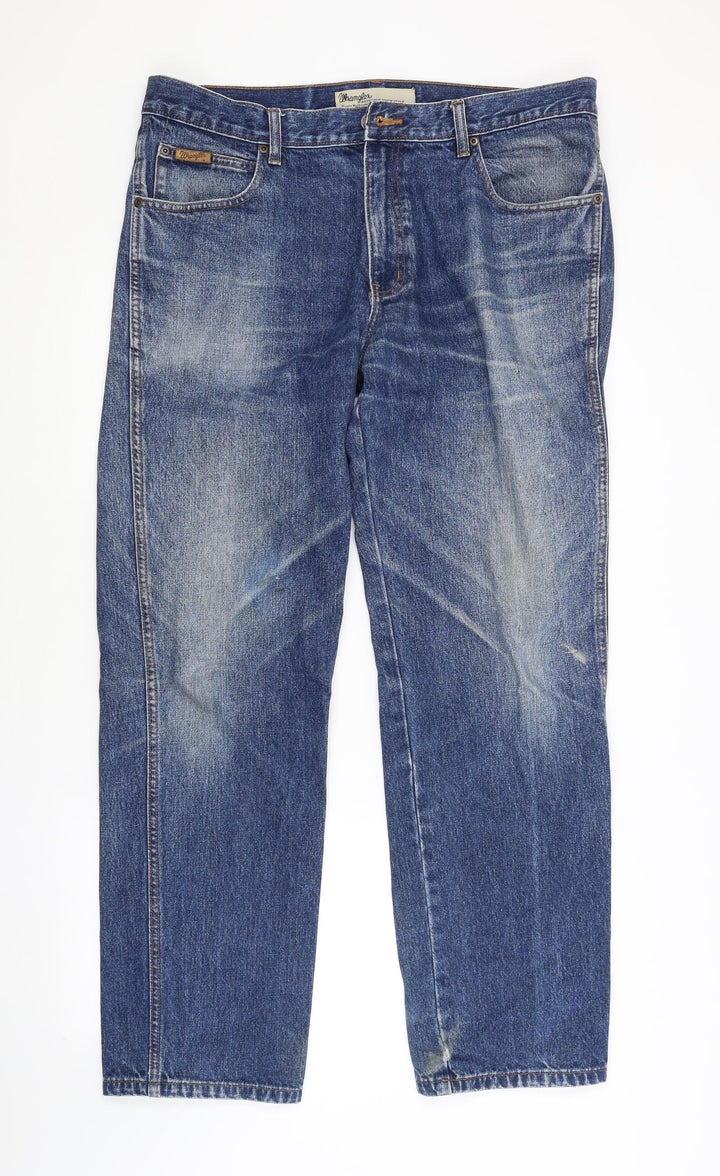 Preworn Womens Blue Straight Jeans Size 38 in L32 in