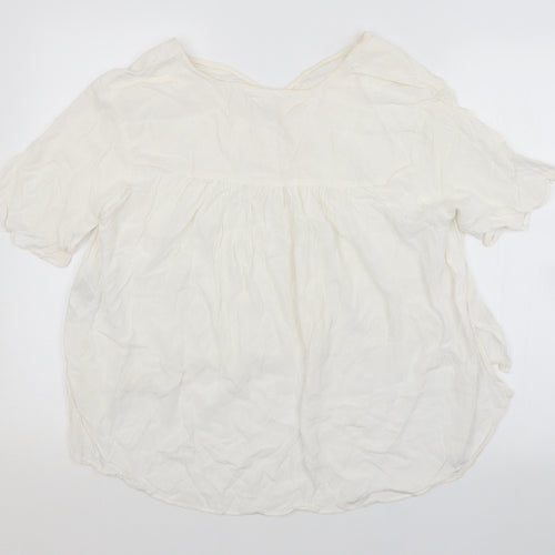 ANNA GLOVER Womens White   Basic Blouse Size 10