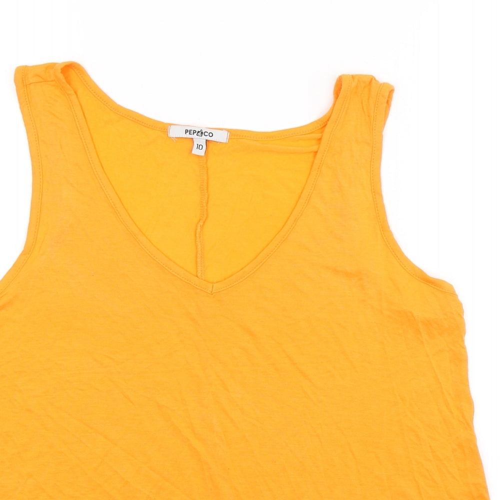 PEP&CO. Womens Orange   Basic Tank Size 10