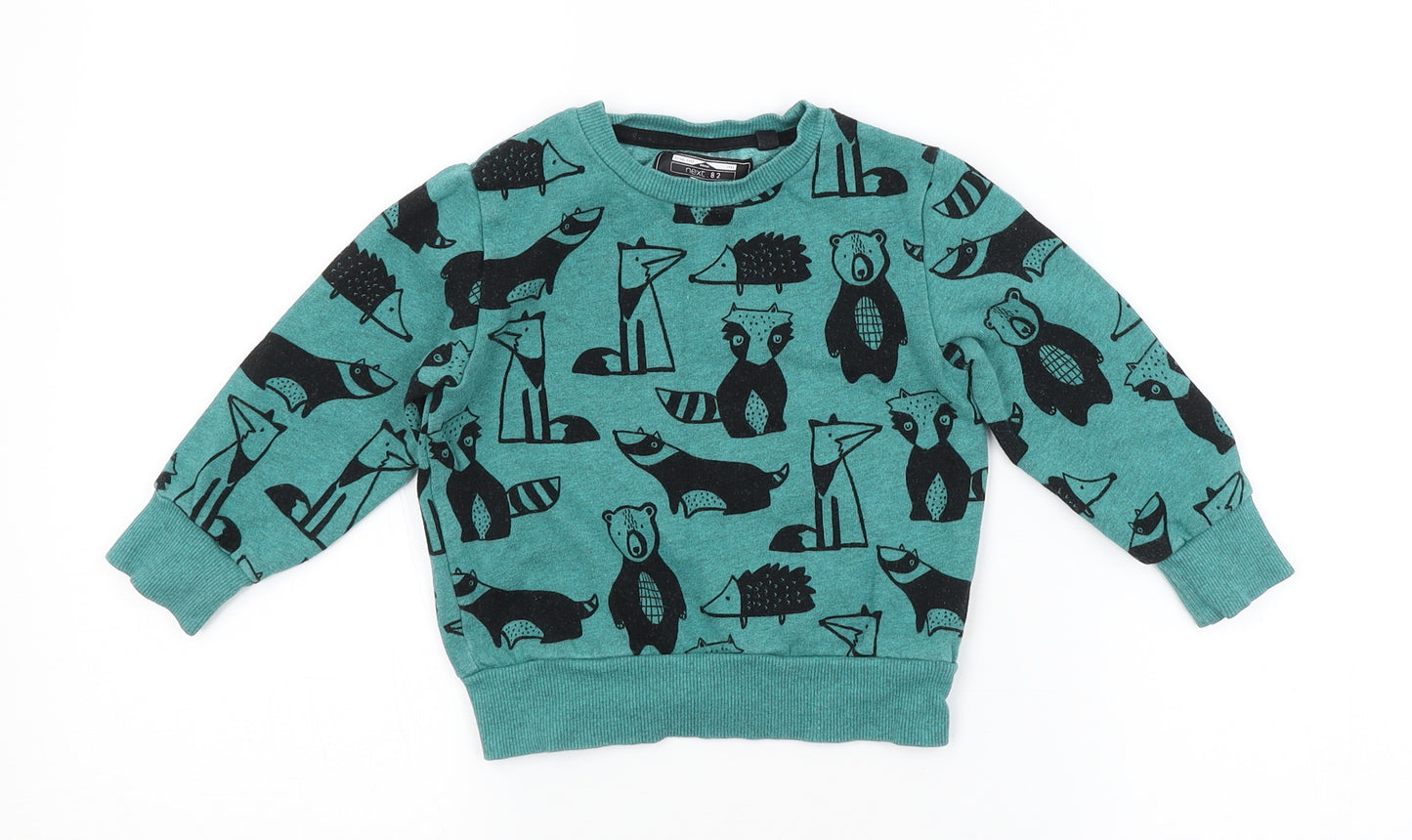 NEXT Baby Green Animal Print  Pullover Jumper Size 18-24 Months