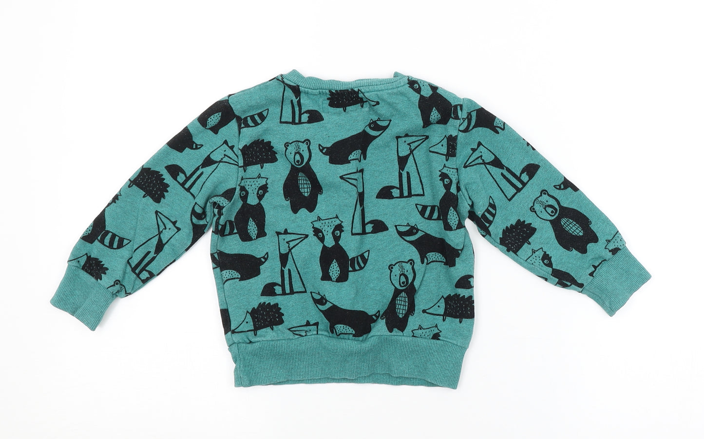 NEXT Baby Green Animal Print  Pullover Jumper Size 18-24 Months