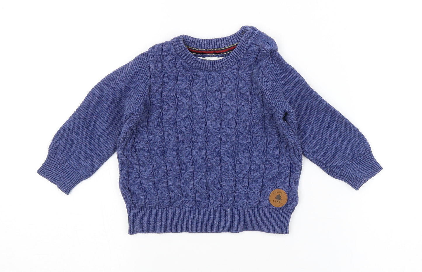 Mothercare  Blue Striped  Pullover Jumper Size 6-9 Months