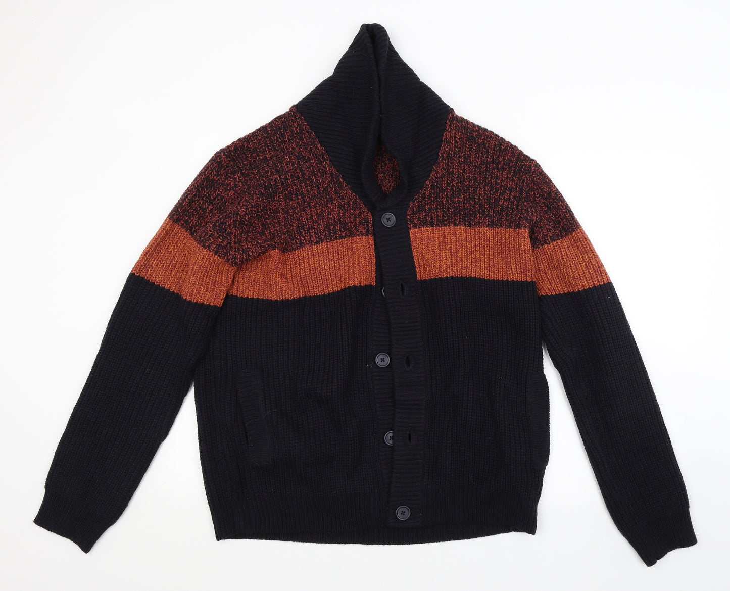 Cedar Wood State Mens Multicoloured Striped  Cardigan Jumper Size 2XL