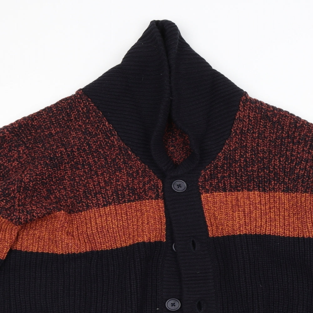 Cedar Wood State Mens Multicoloured Striped  Cardigan Jumper Size 2XL