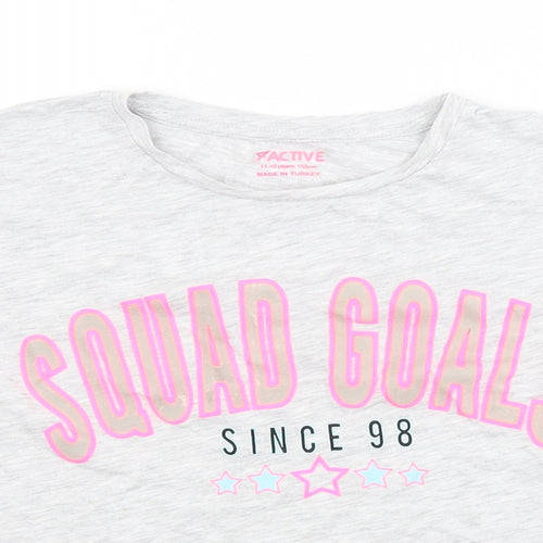 Primark Girls Grey   Basic T-Shirt Size 11-12 Years