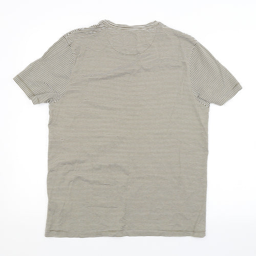 KIN Mens Green Striped   T-Shirt Size M